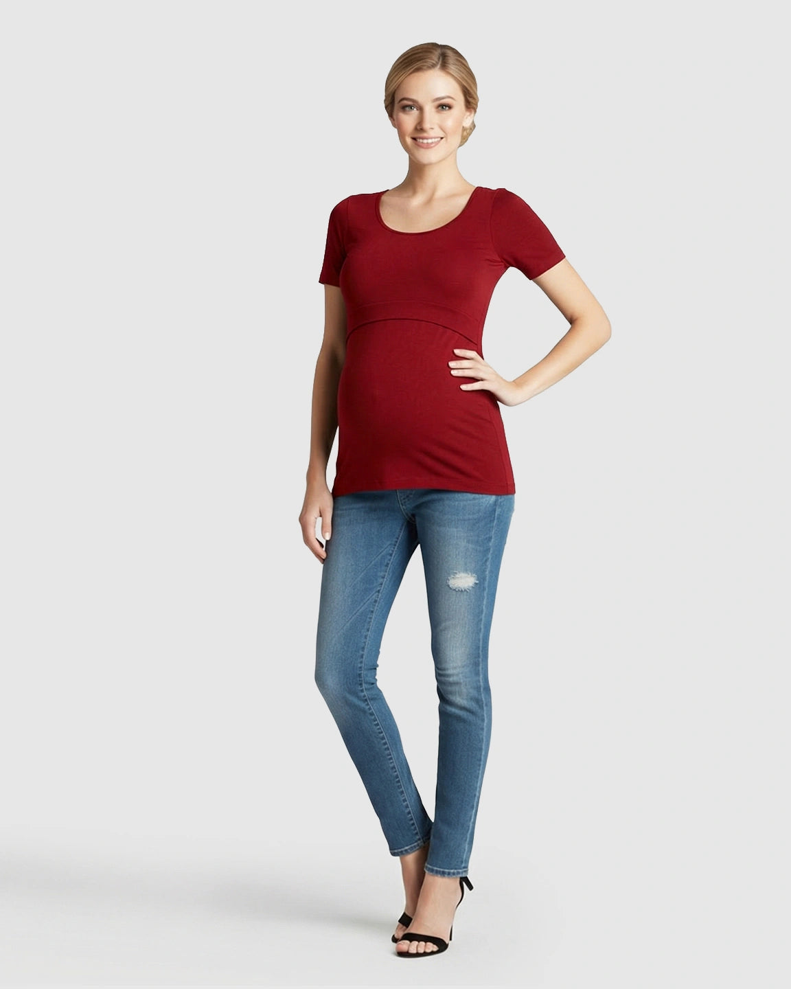 Stretch-Fit V-Neck Nursing T-Shirt