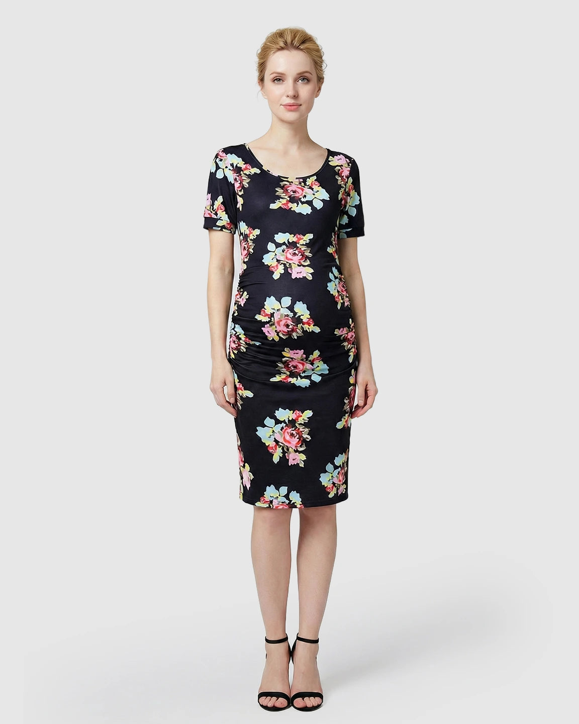 Side-Ruched Bodycon Maternity Dress