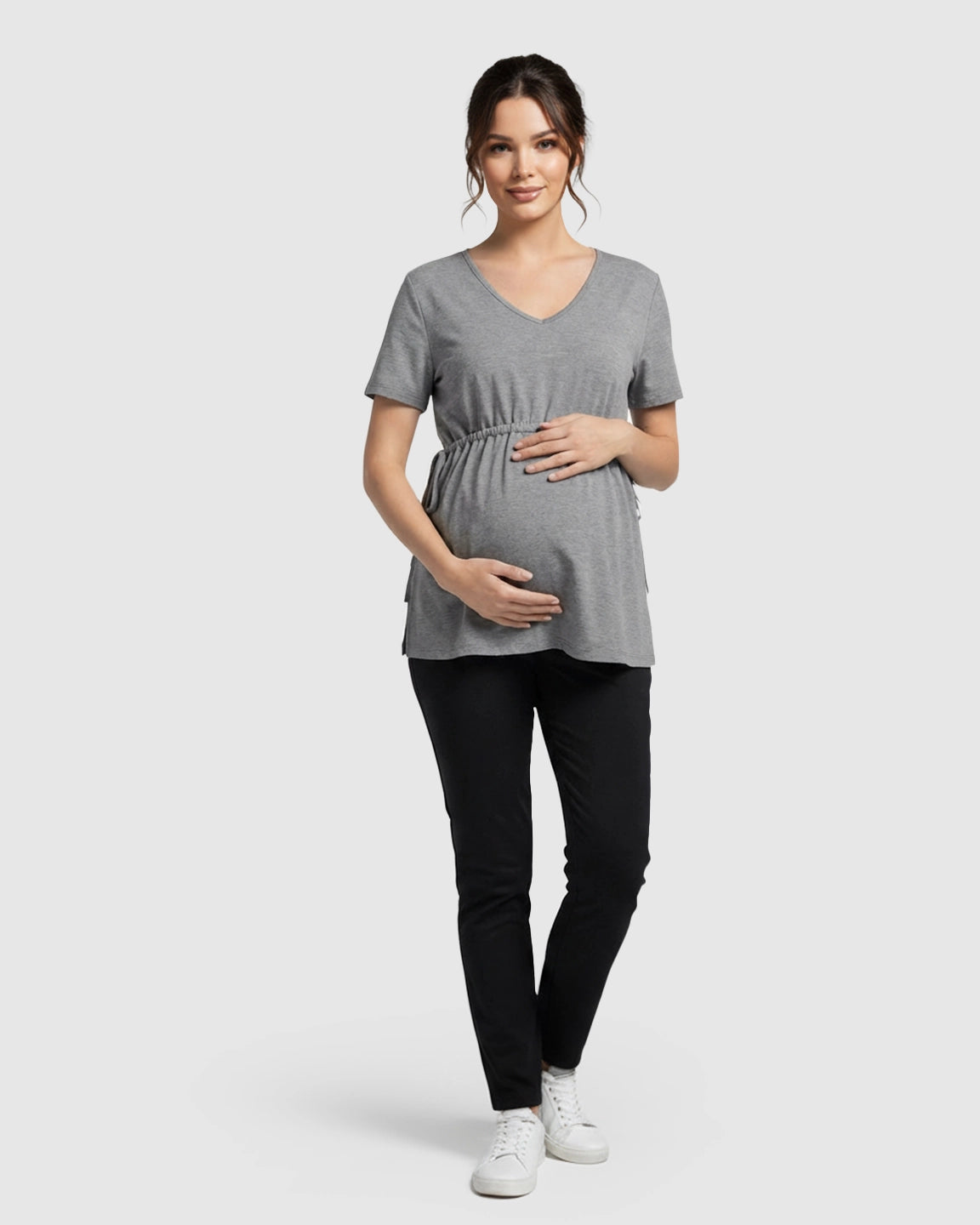 Elastic-Waist Babydoll Maternity Top