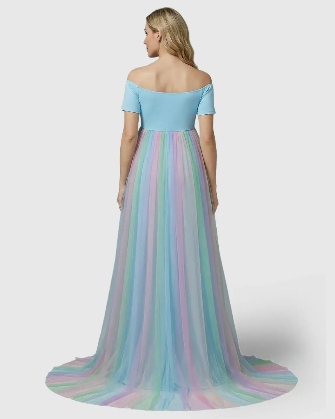 Ombre Flowing Skirt Dreamy-Style Maternity Photoshoot Dress