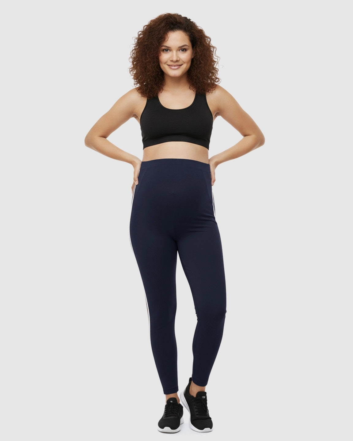 Side Striped Sporty Maternity Leggings