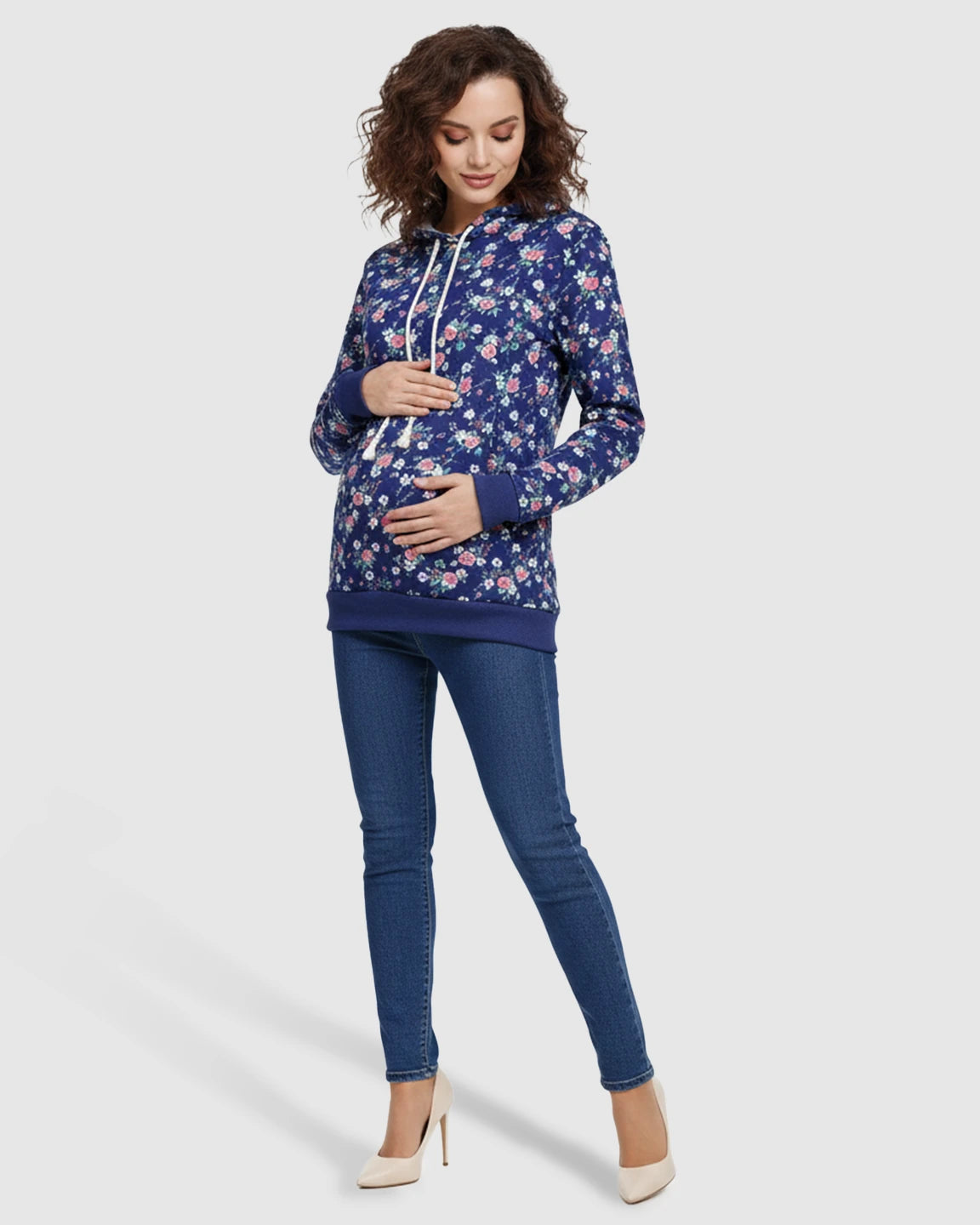 Kangaroo Pocket Pull Over Loose Fit Nursing Hoodie