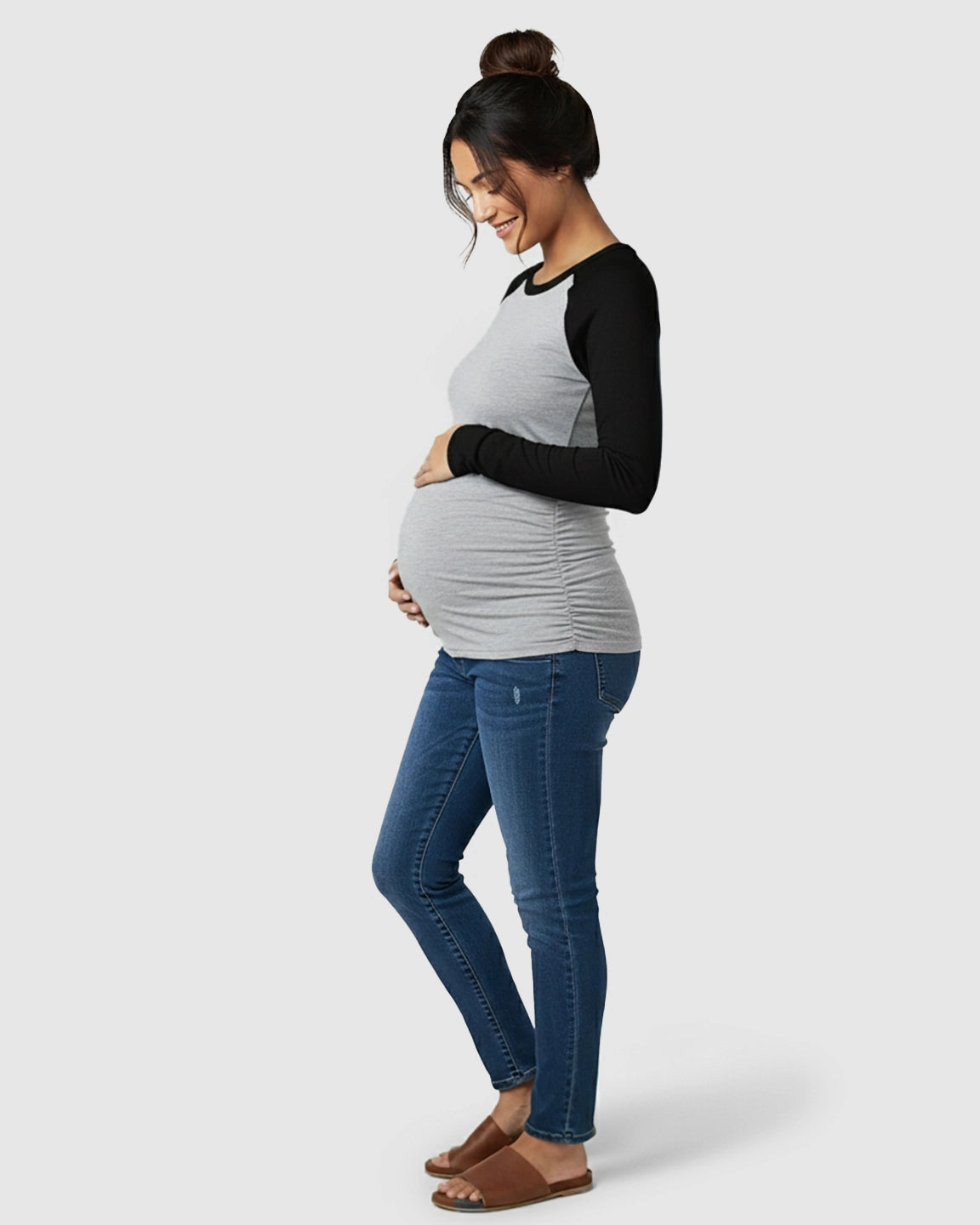 Stretch Fit Long-Sleeve Maternity Top