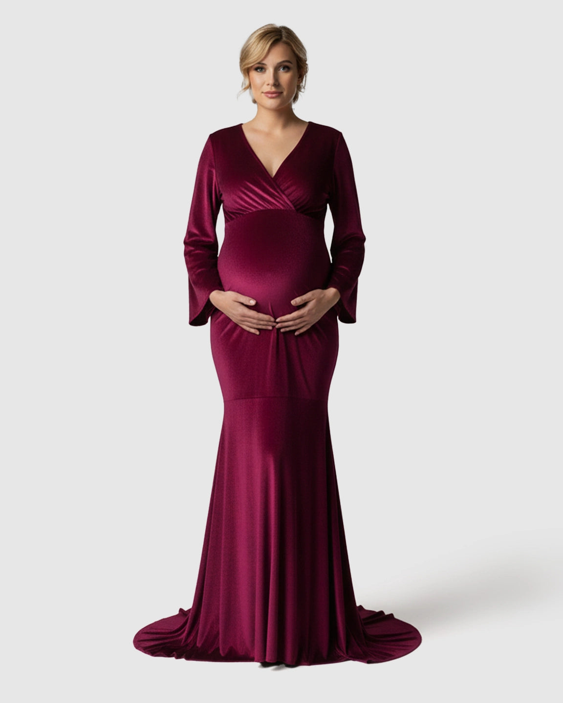 Velvet Mermaid Fit Maternity Gown