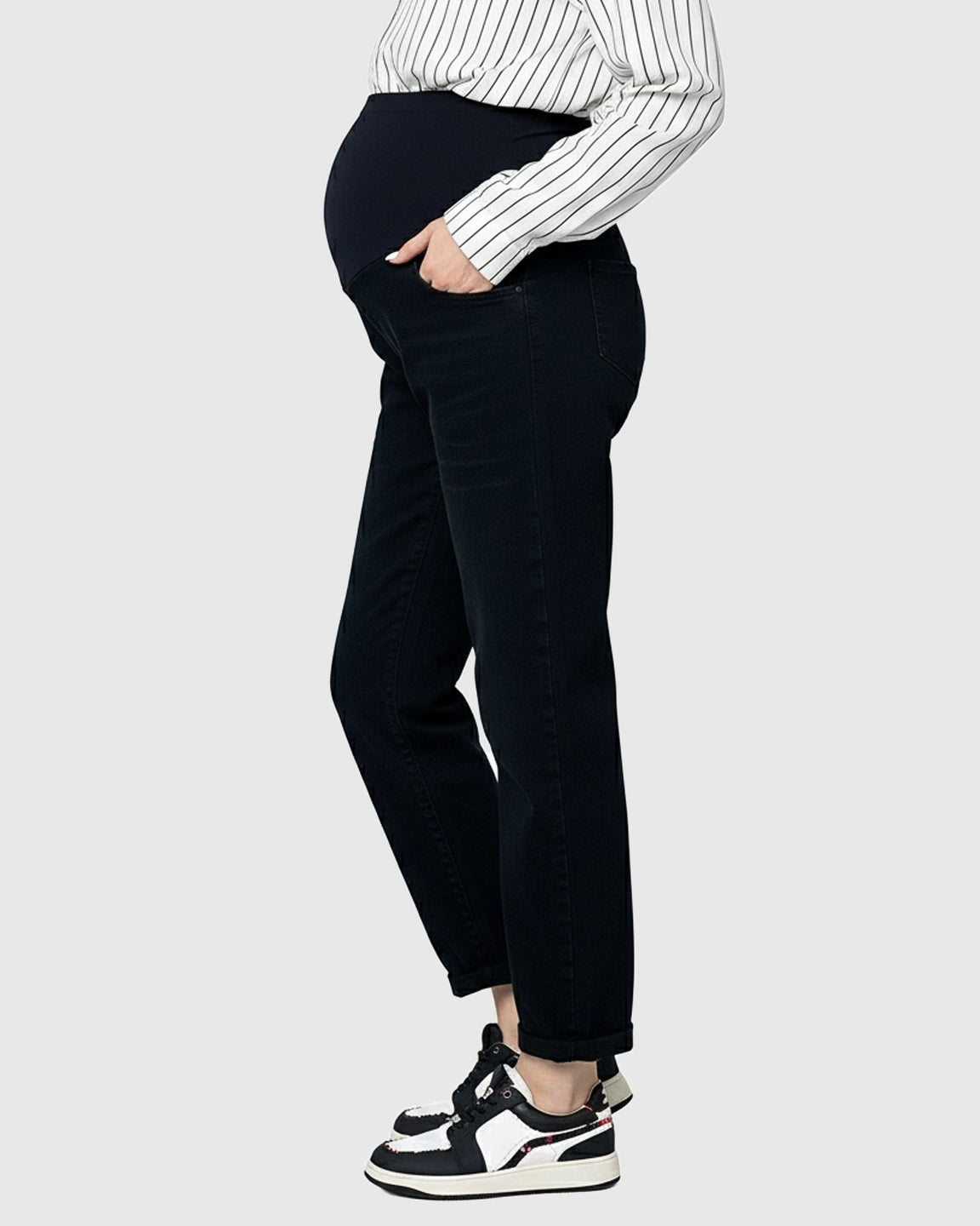 High-Waist Belly-Support Maternity Denim Jeans