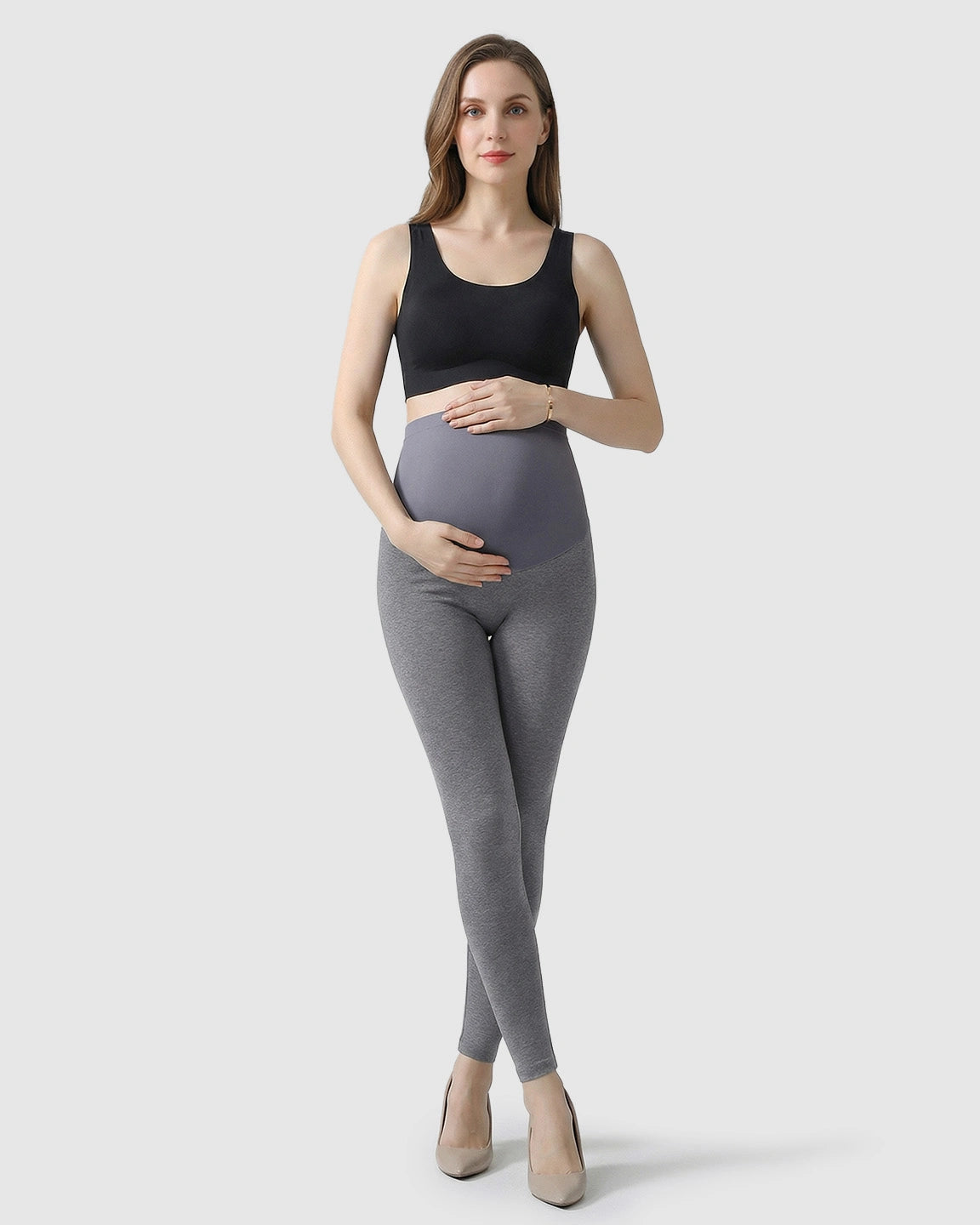High-Waist Belly Support Maternity Leggings
