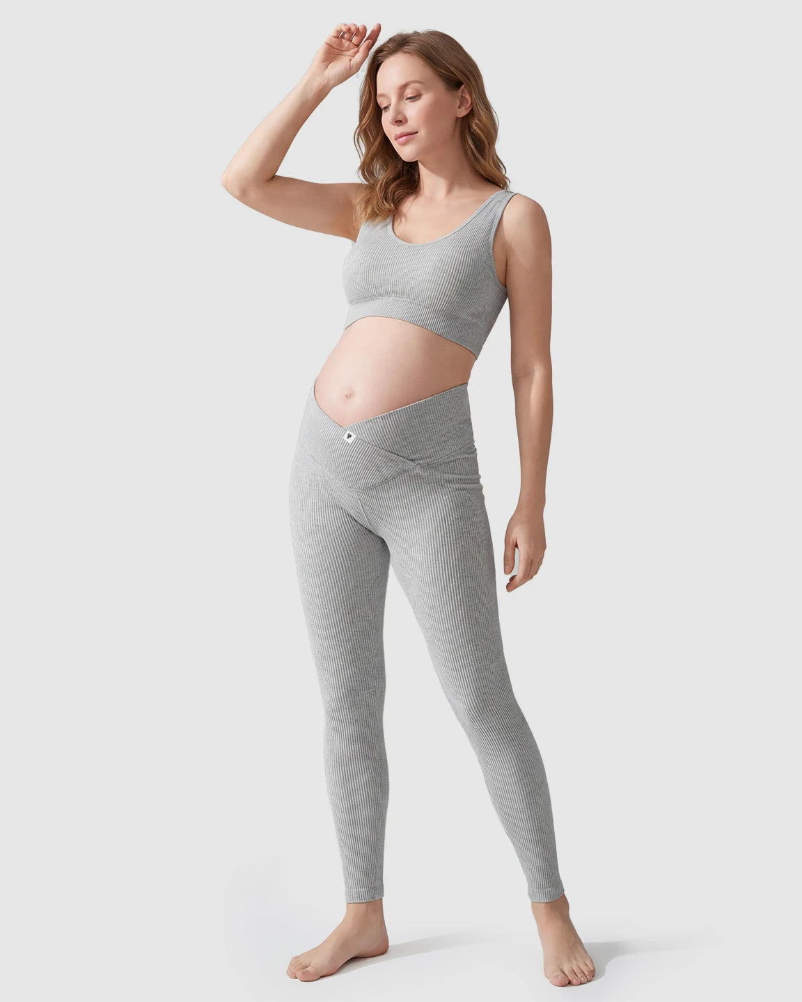 Crossover Waist Slim Fit Maternity Leggings