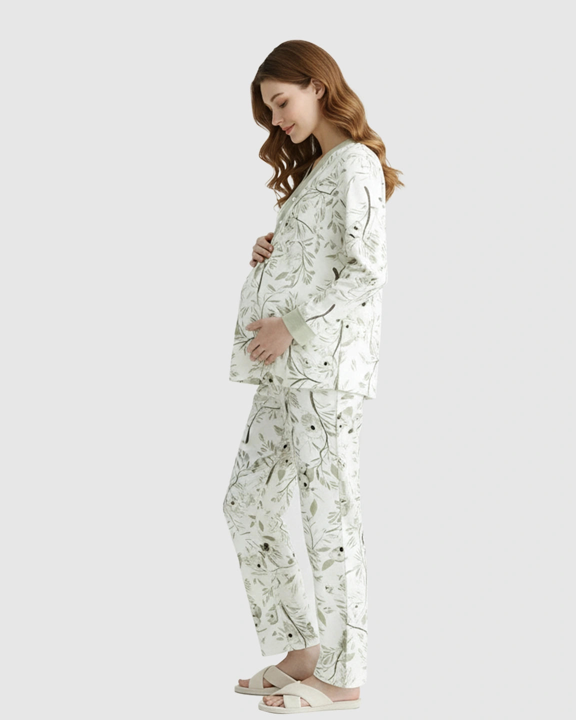 Double-Sided Cotton Relaxed Maternity Lounge Set