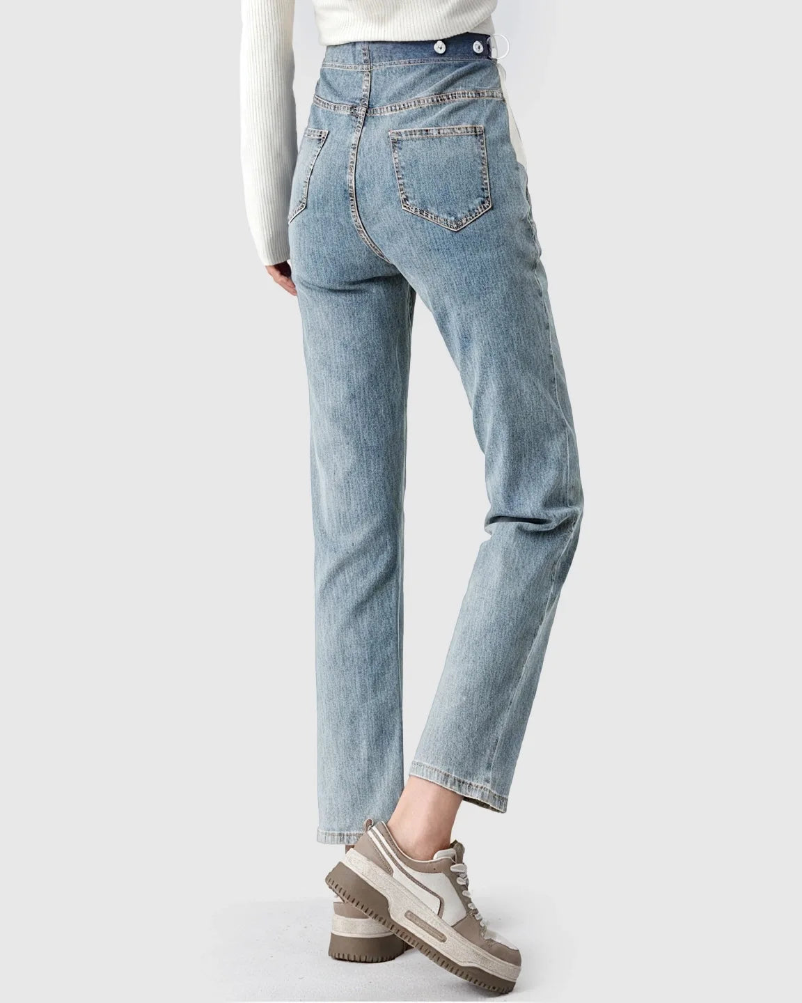 Stretch Denim Straight-Leg Maternity Jeans