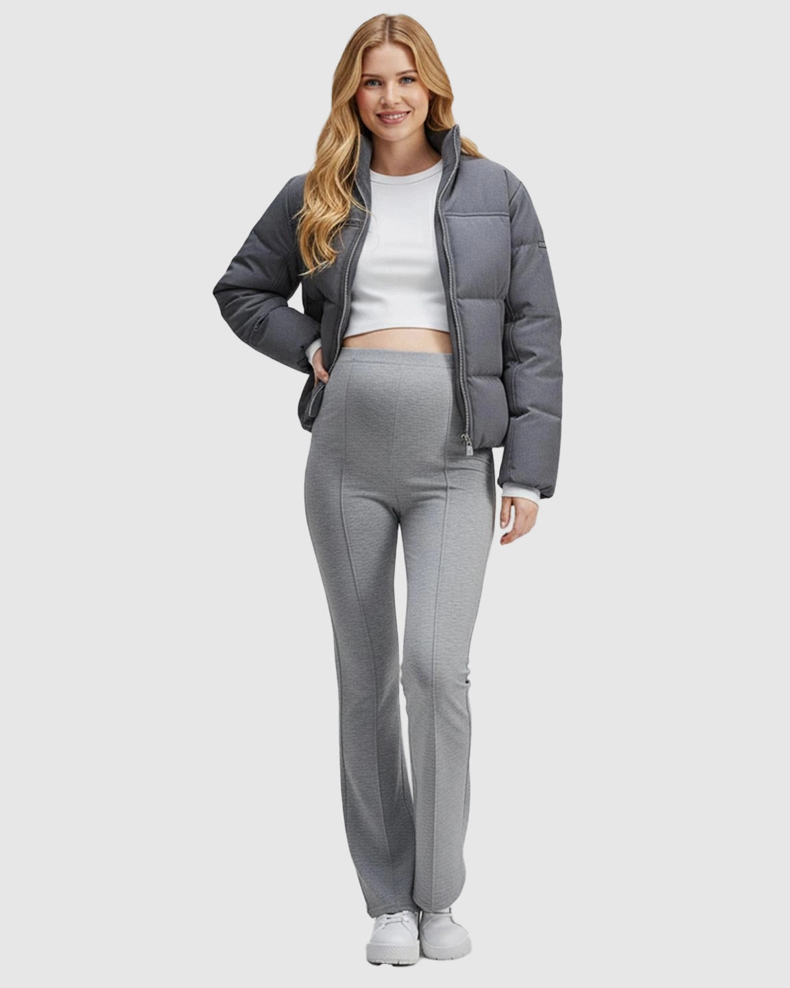High-Waist Over-Belly Flare Maternity Pants