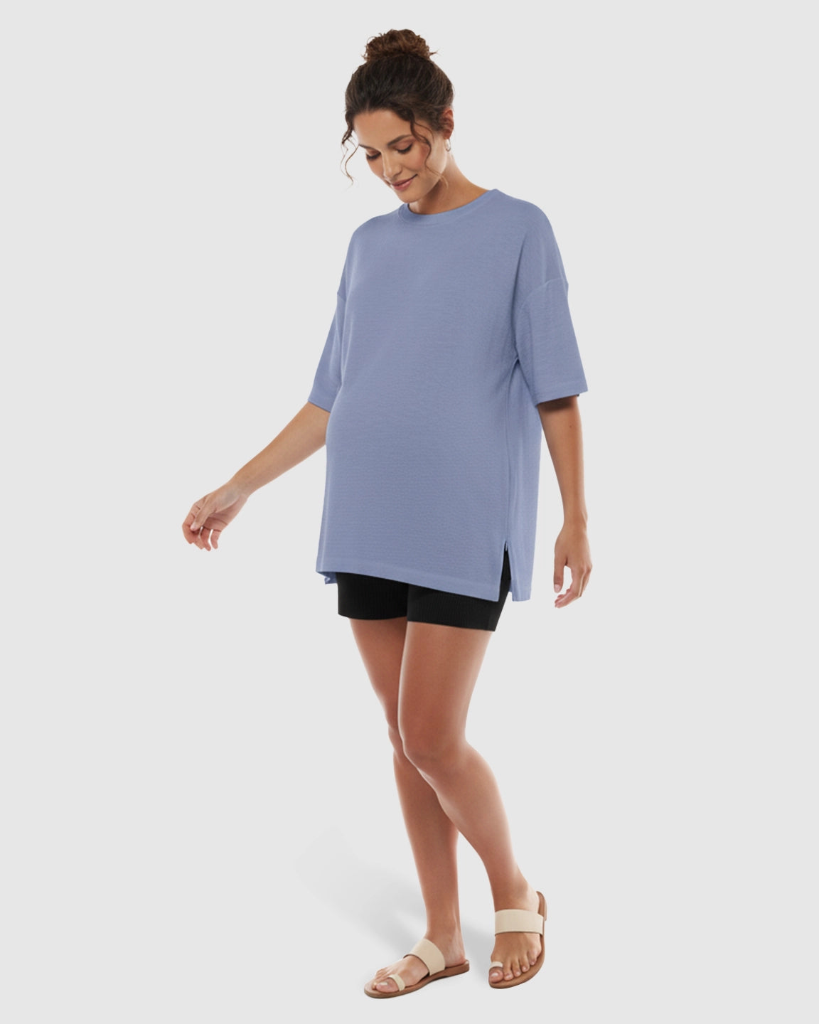 Side Slits Relaxed Maternity T-Shirt