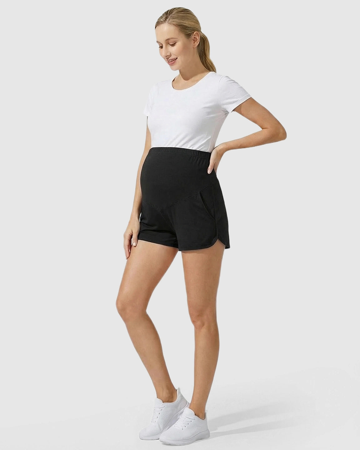 Adjustable Waist Relaxed-Fit Maternity Shorts