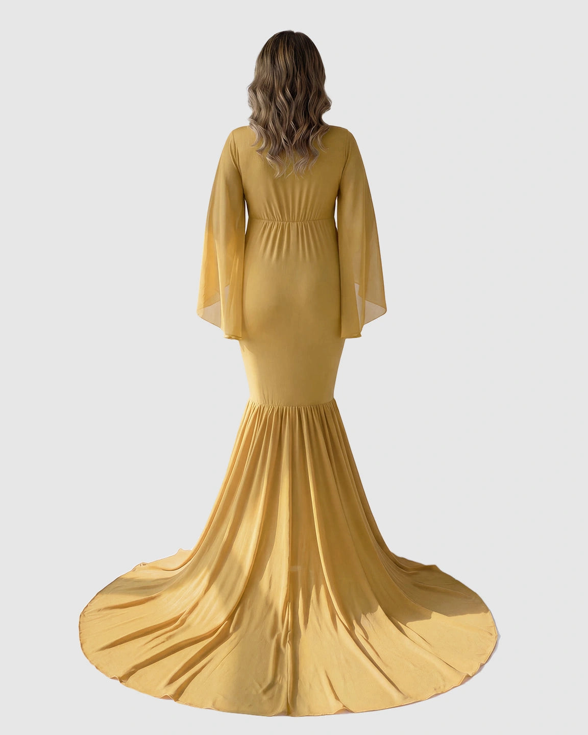 Trailing Hem Elegant Maternity Photoshoot Gown