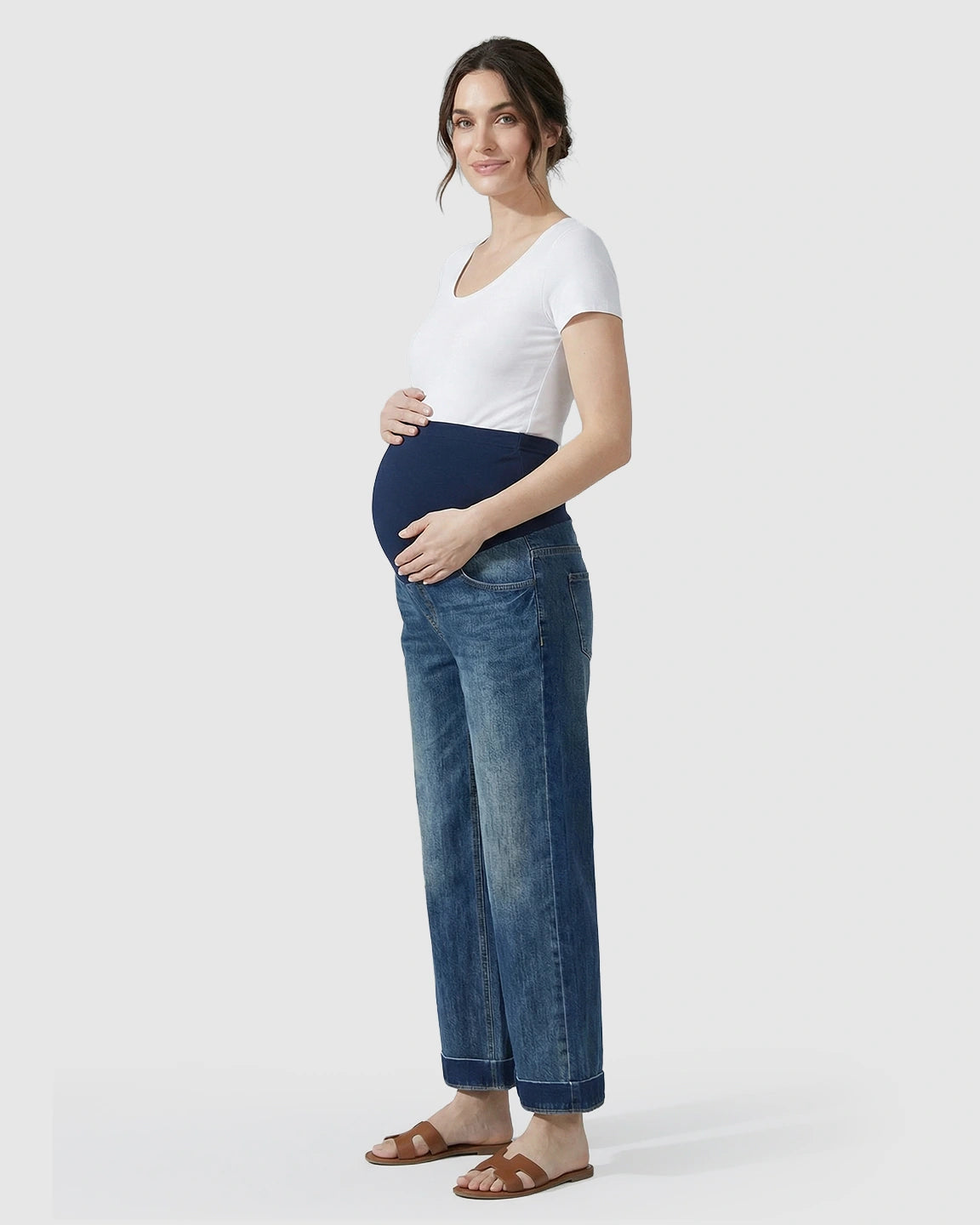High-Waist Wide-Leg Maternity Jeans
