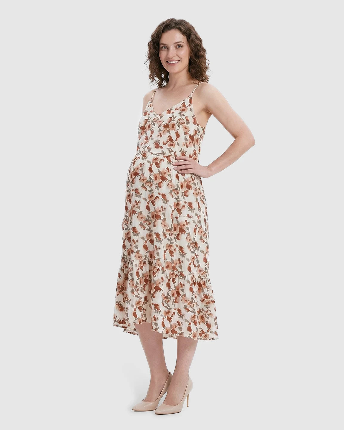 Floral Print Loose H-line Maternity Nightdress