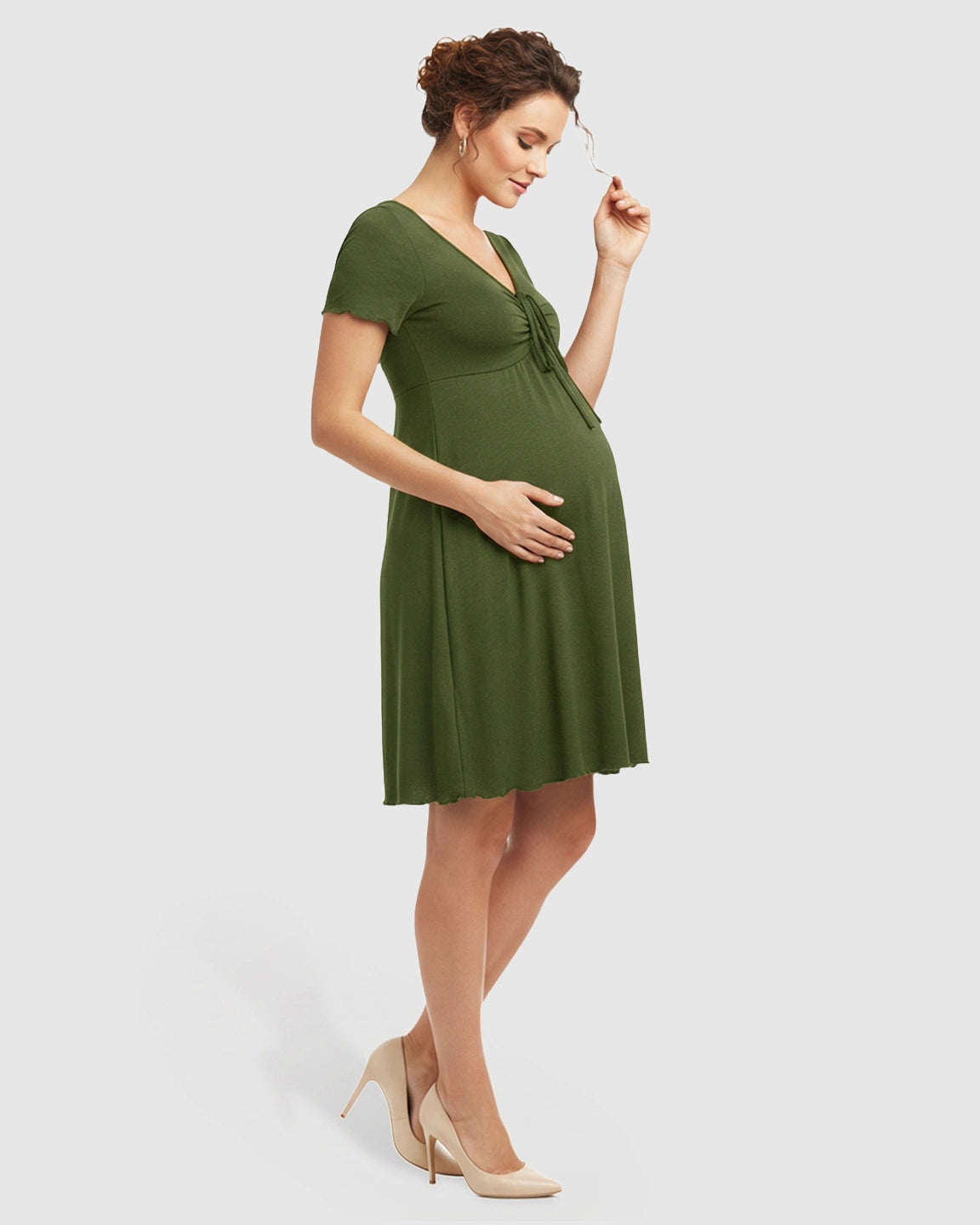 Lettuce Edge Hem Casual Maternity Mini Dress