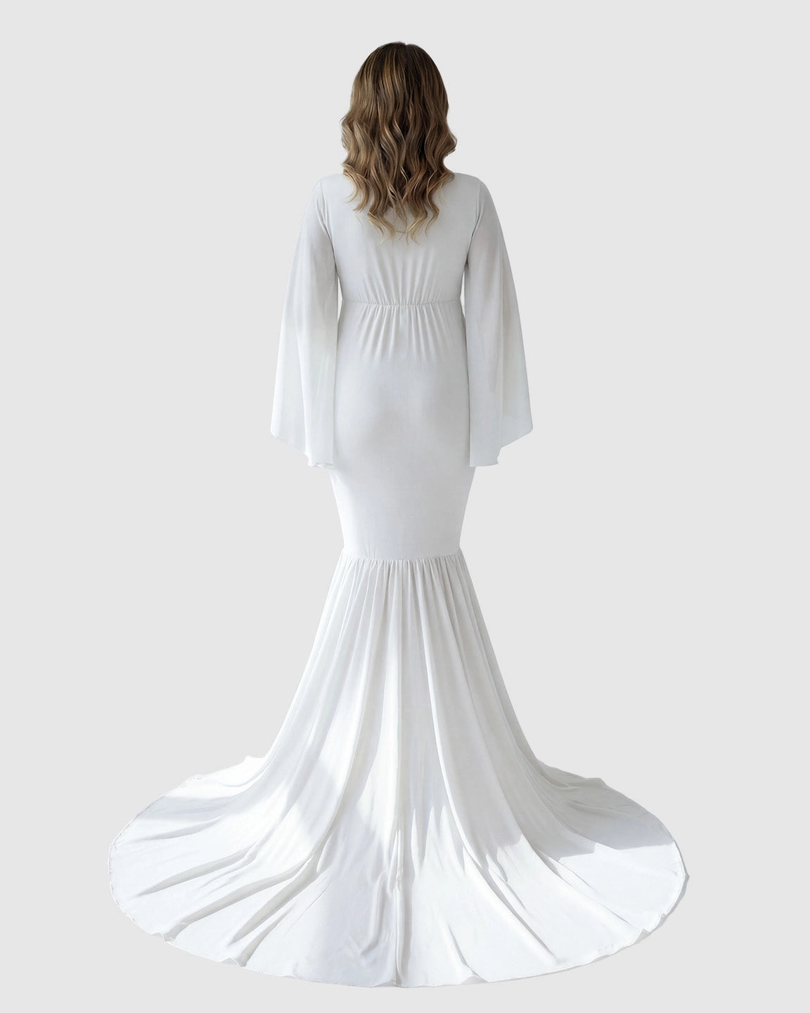 Trailing Hem Elegant Maternity Photoshoot Gown