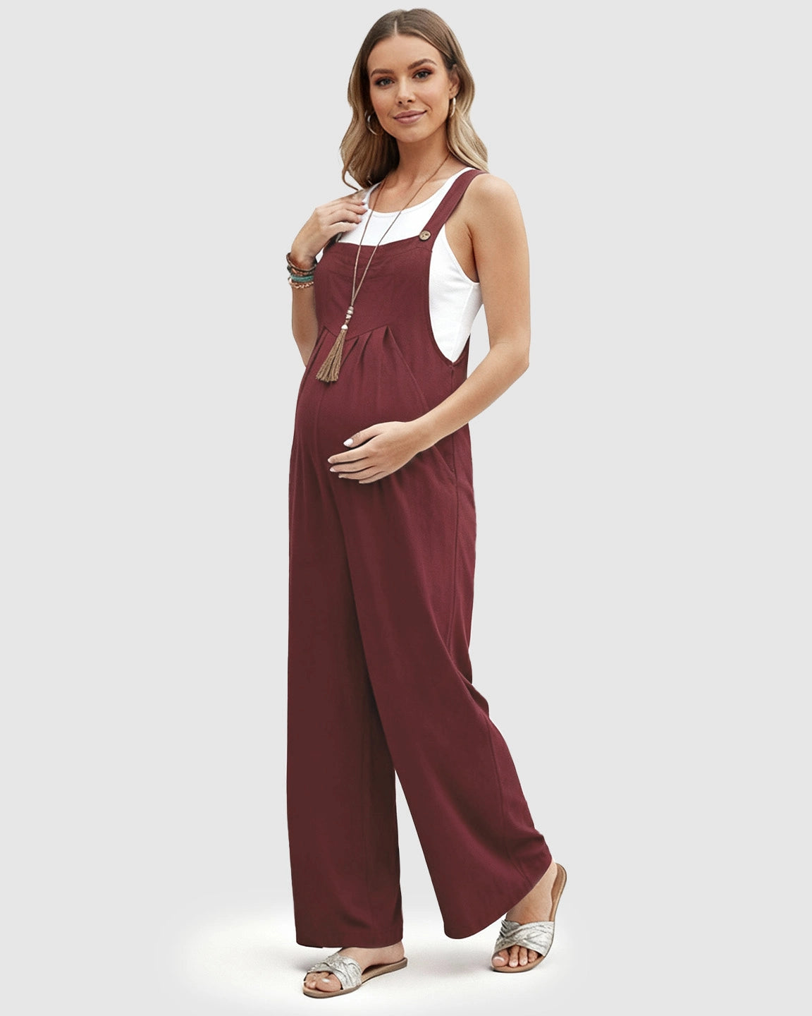Cotton Drape Maternity Jumpsuit