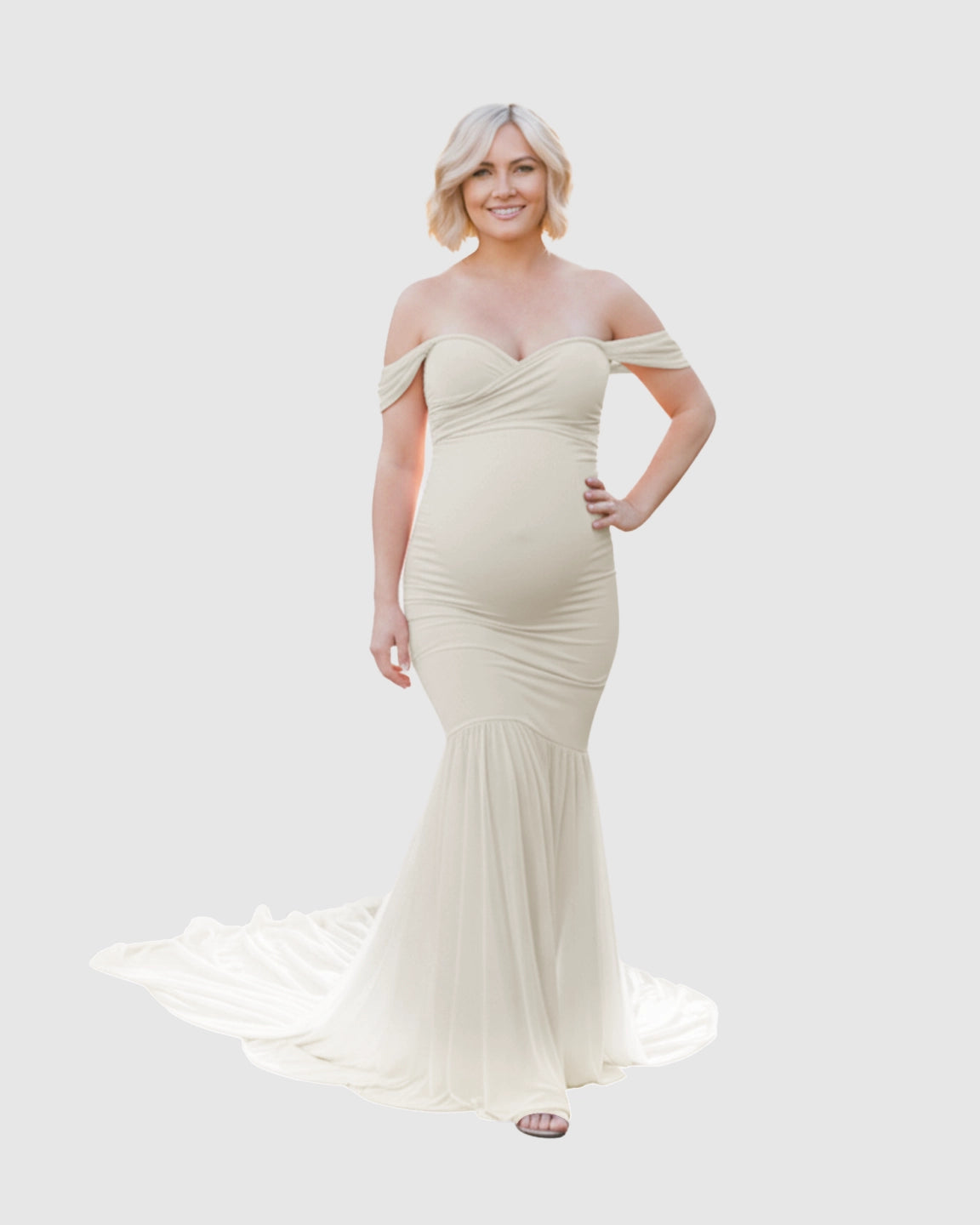 Off-Shoulder Mermaid Maternity Photoshoot Gown