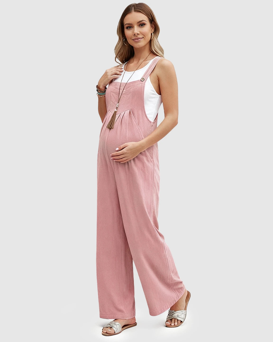 Cotton Drape Maternity Jumpsuit