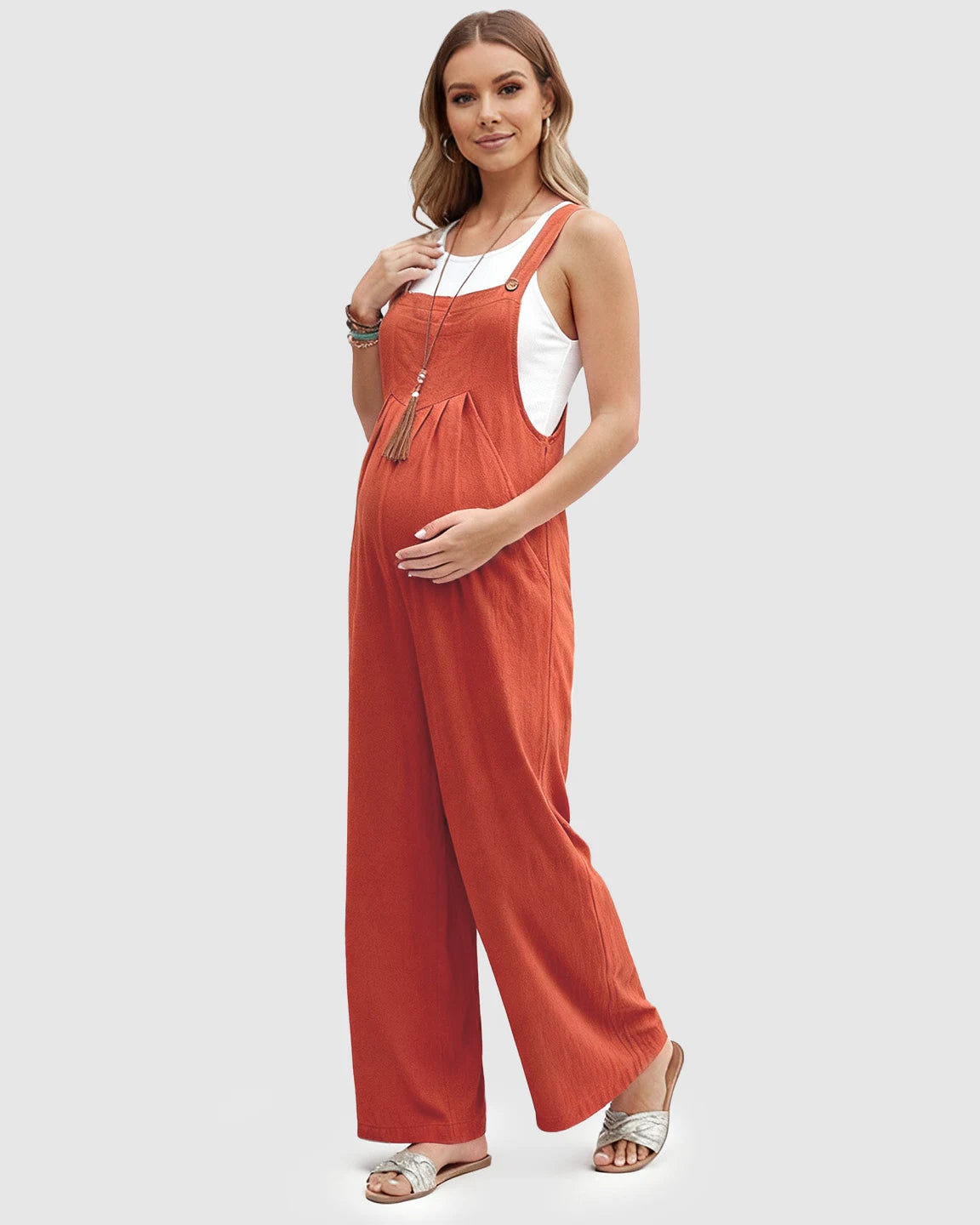 Cotton Drape Maternity Jumpsuit