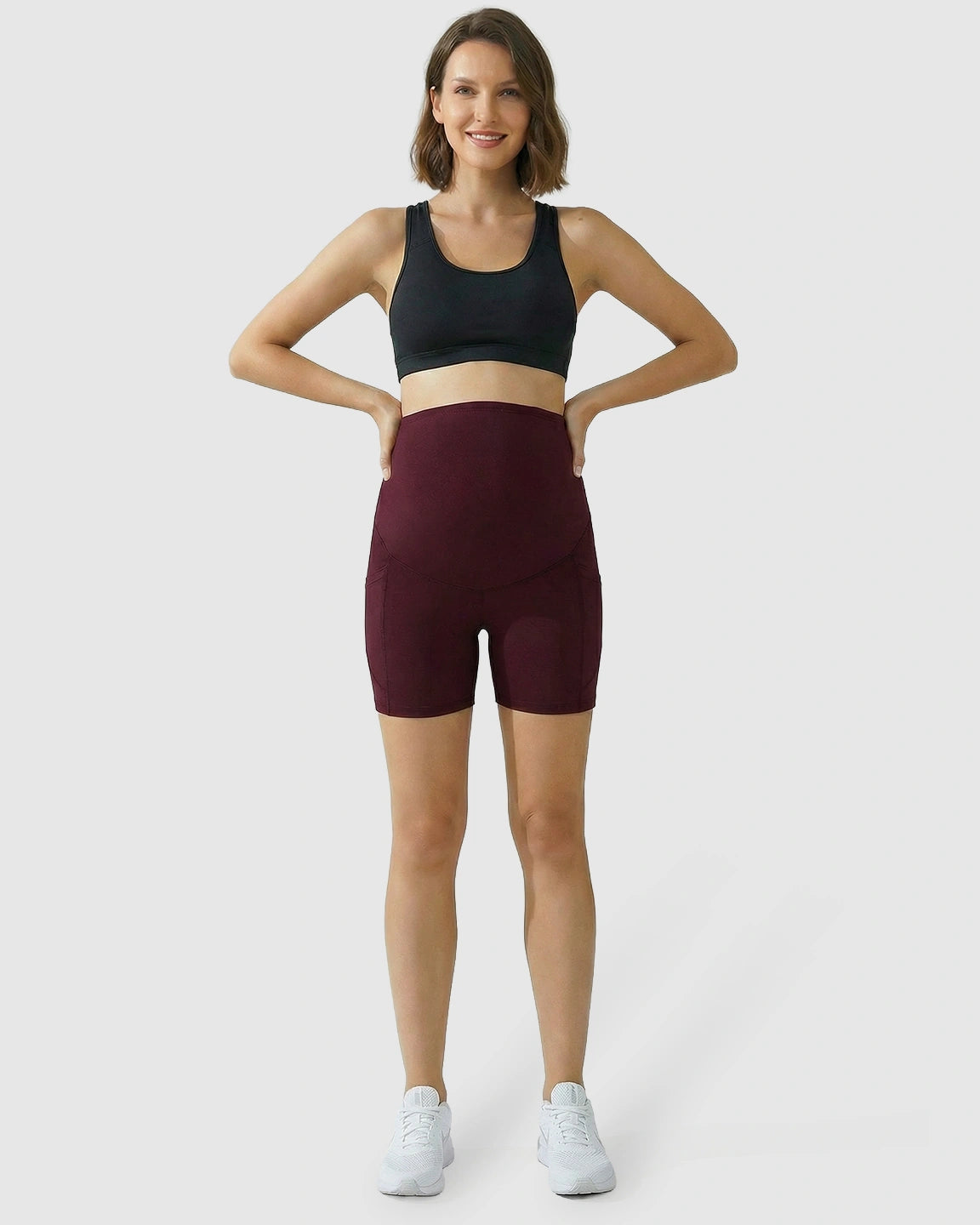 High-Waist Supportive Maternity Shorts
