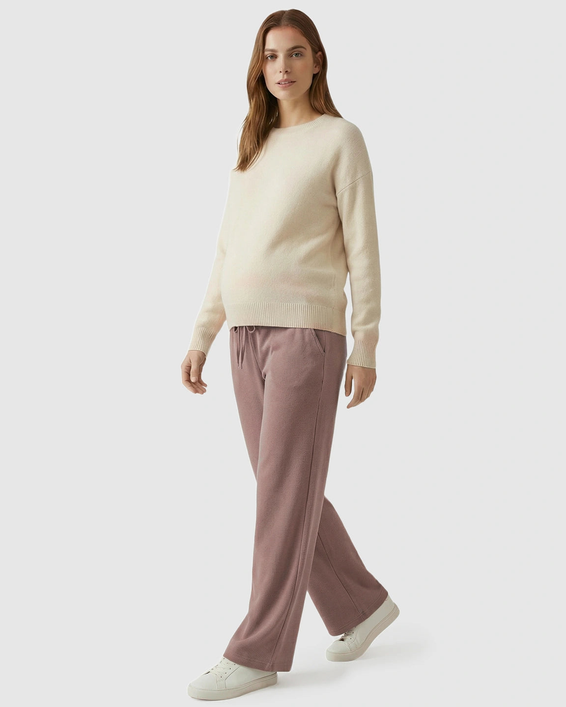 Waffle Knit Wide-Leg Maternity Pants