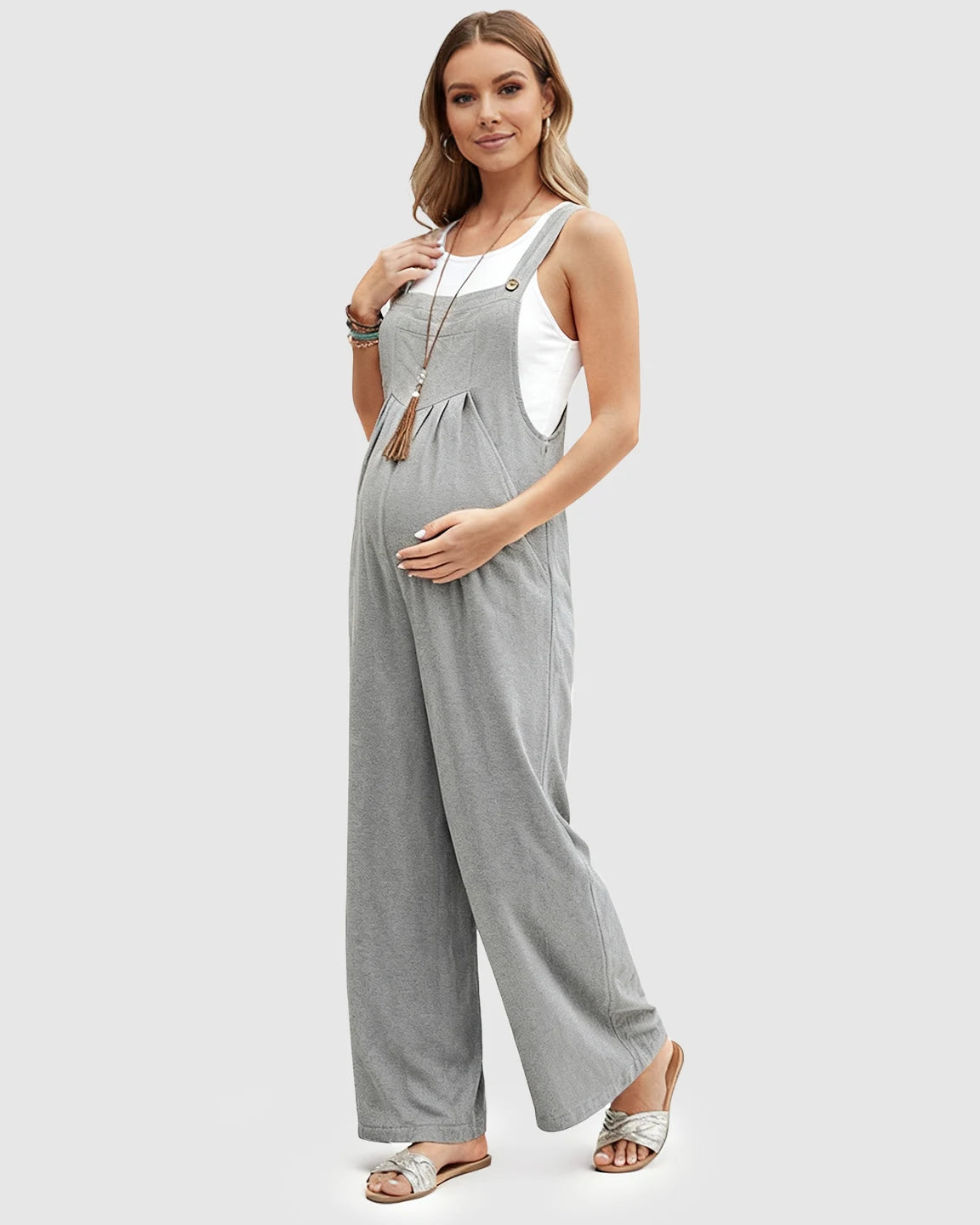 Cotton Drape Maternity Jumpsuit
