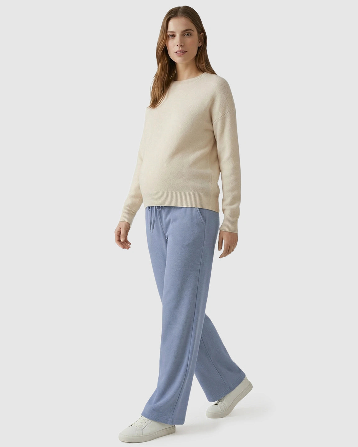 Waffle Knit Wide-Leg Maternity Pants