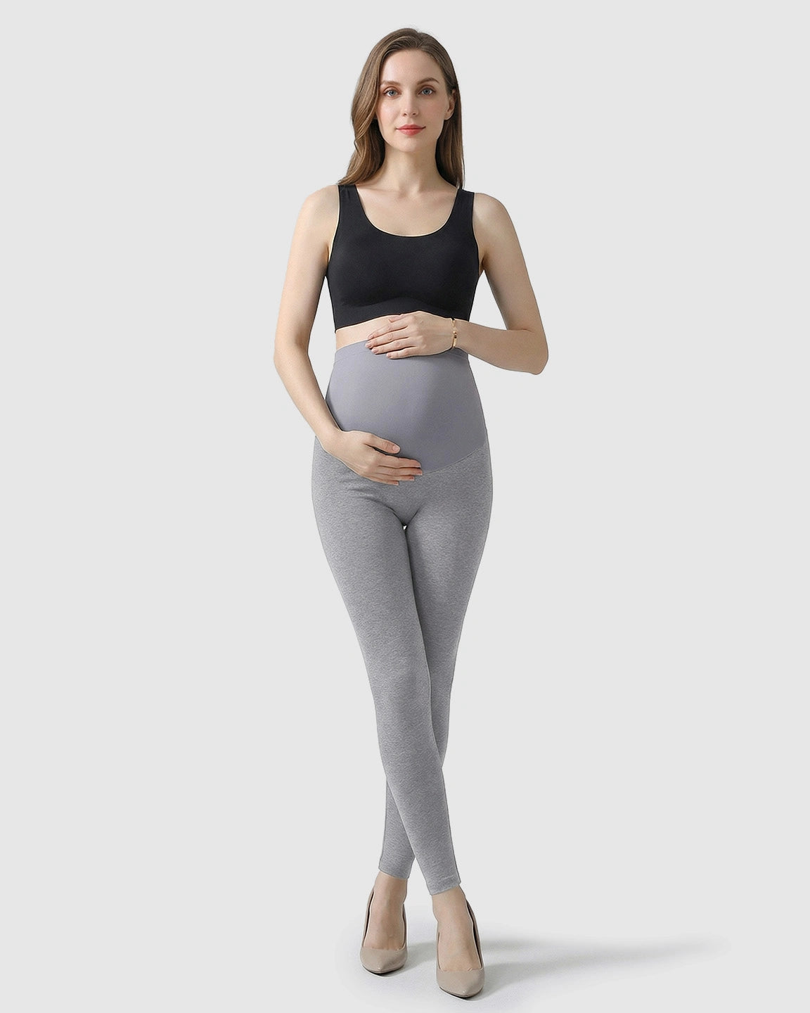 High-Waist Belly Support Maternity Leggings
