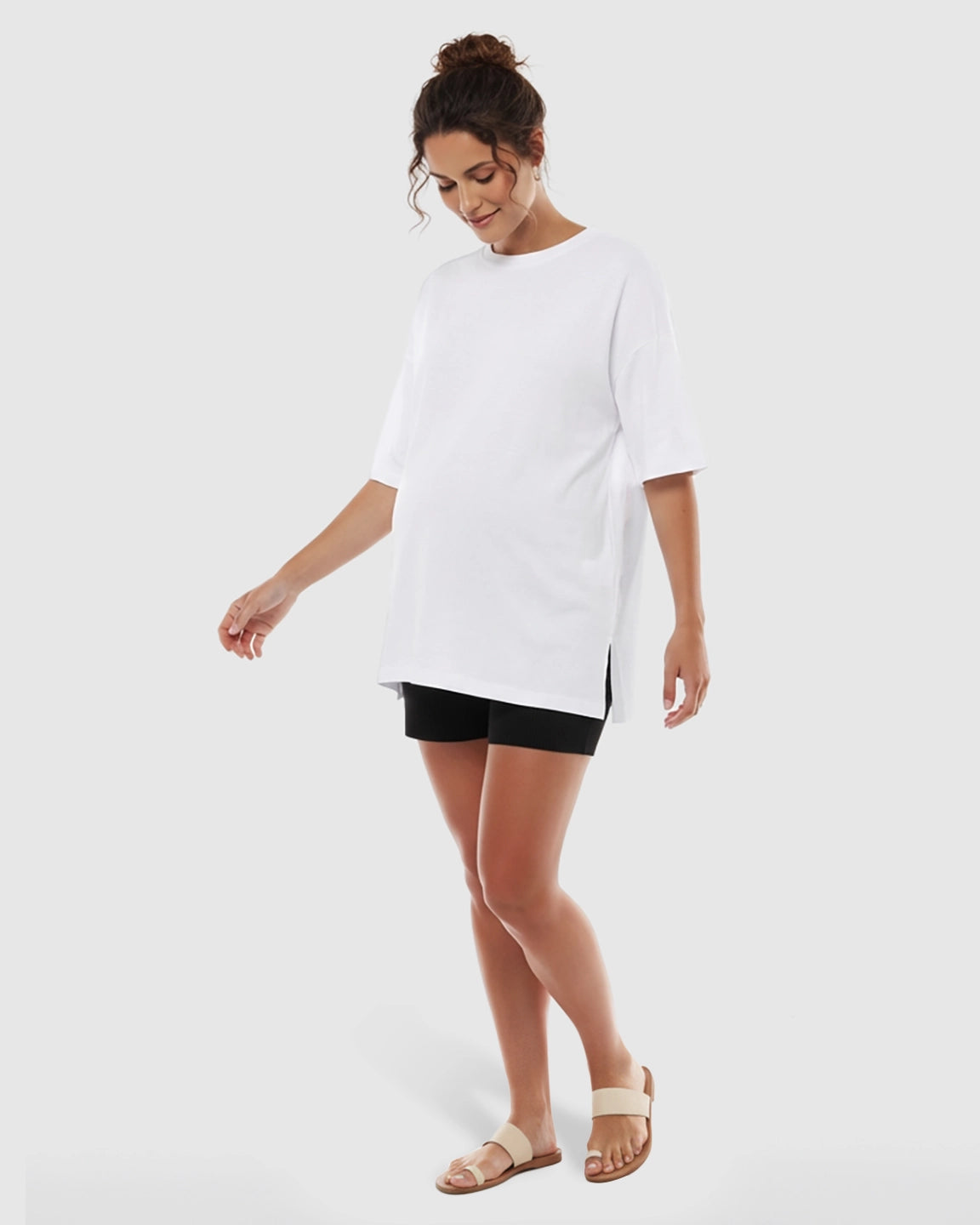 Side Slits Relaxed Maternity T-Shirt