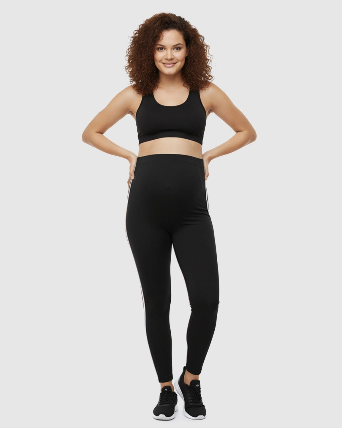 Side Striped Sporty Maternity Leggings