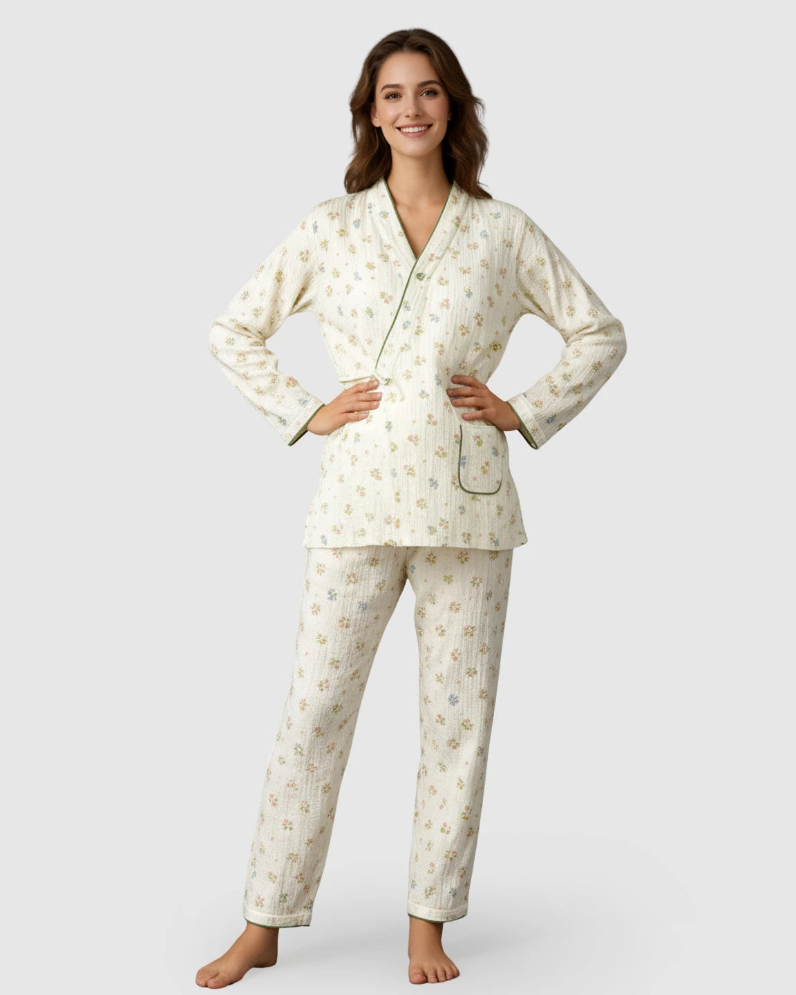 Cotton Muslin Japanese Style Maternity Loungewear Set