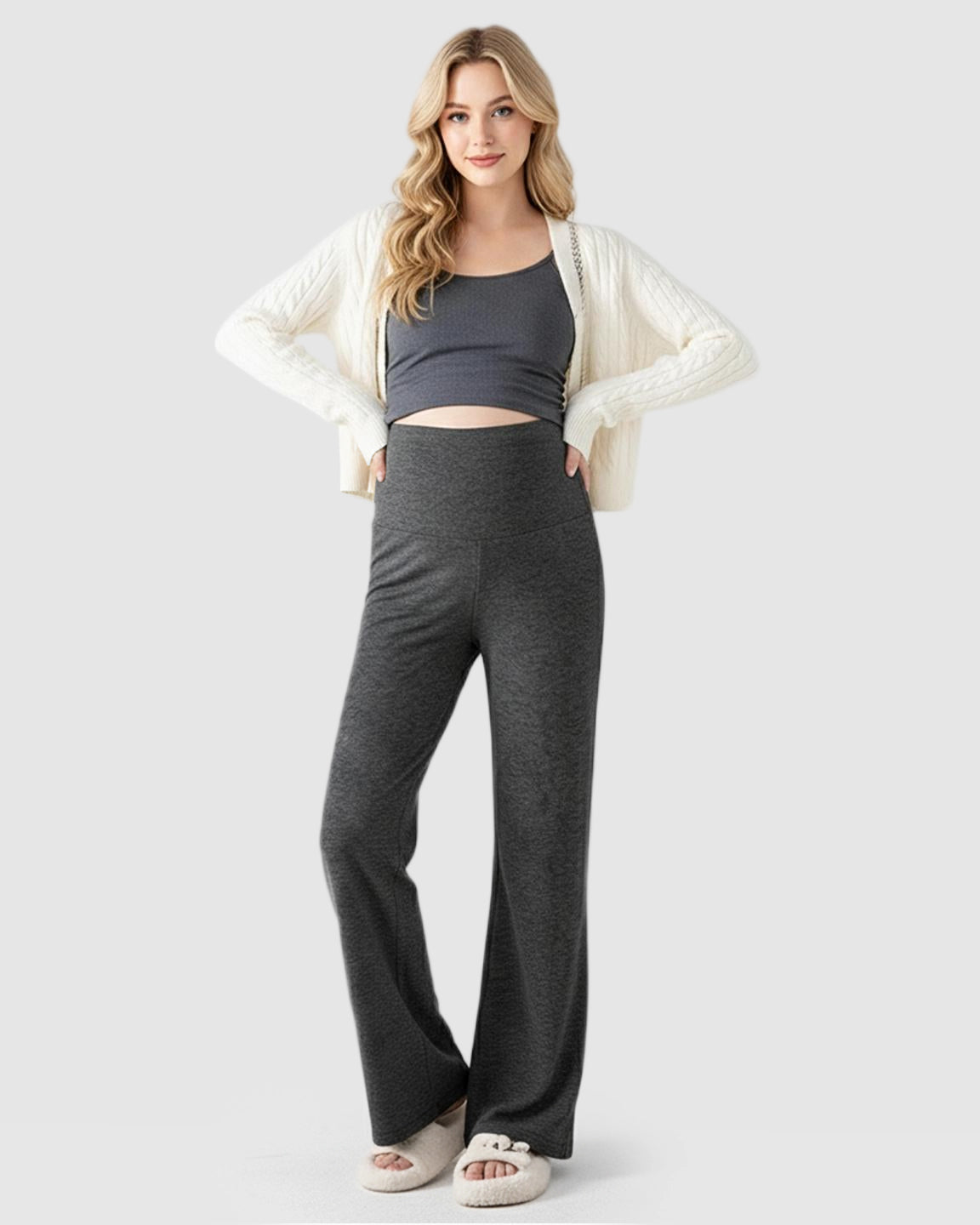 Wide-Leg Flowy Support Maternity Pants