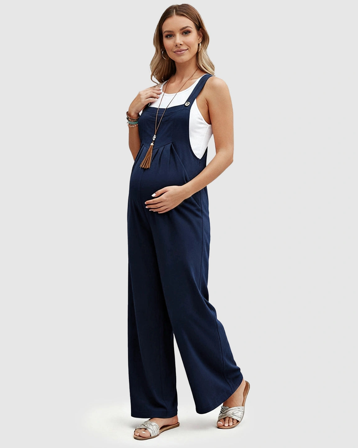 Cotton Drape Maternity Jumpsuit