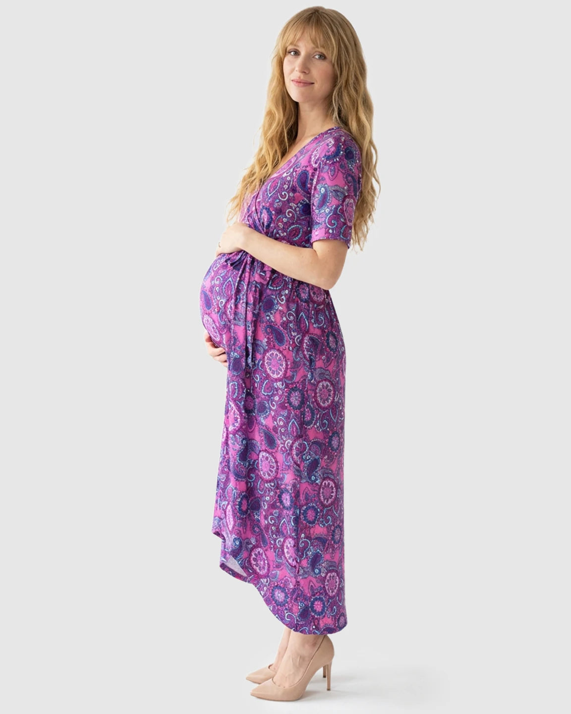 Concealed Nursing Access Floral Maternity Dress