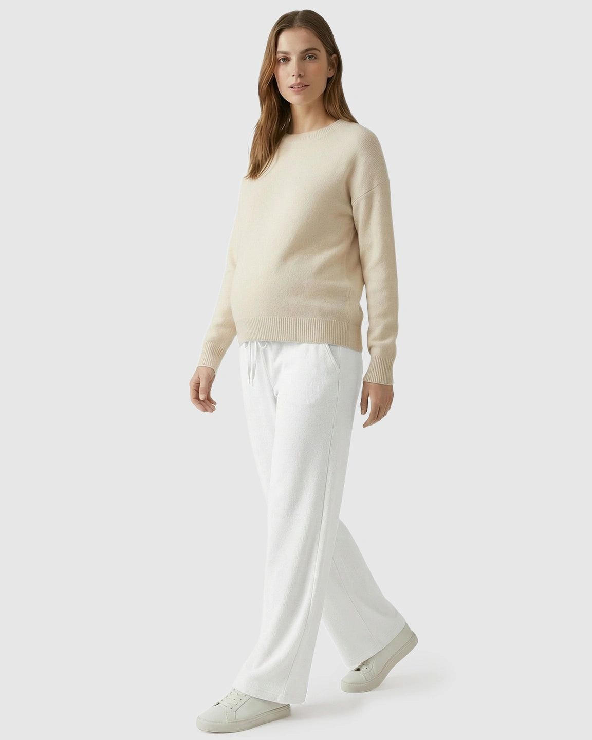 Waffle Knit Wide-Leg Maternity Pants