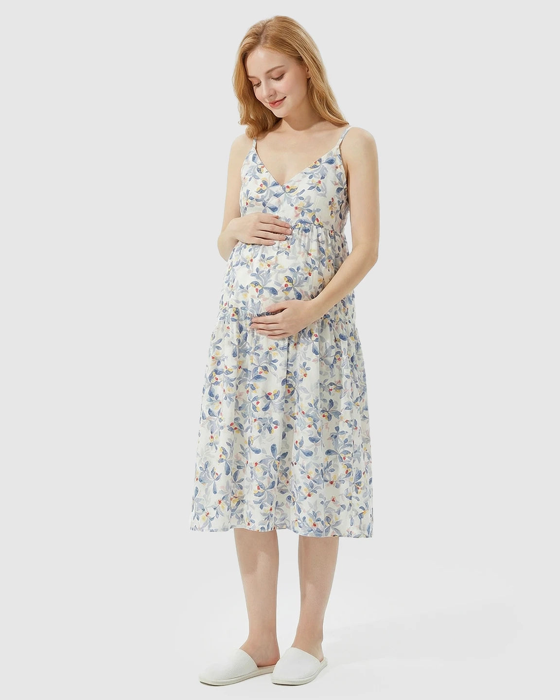 Large Floral Print Maternity Nightdress