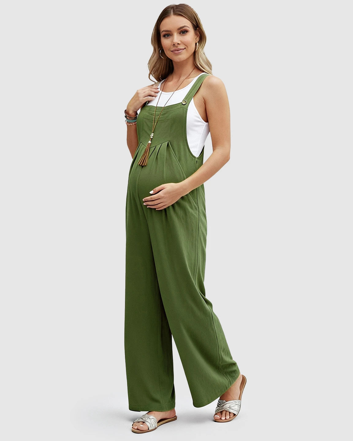 Cotton Drape Maternity Jumpsuit
