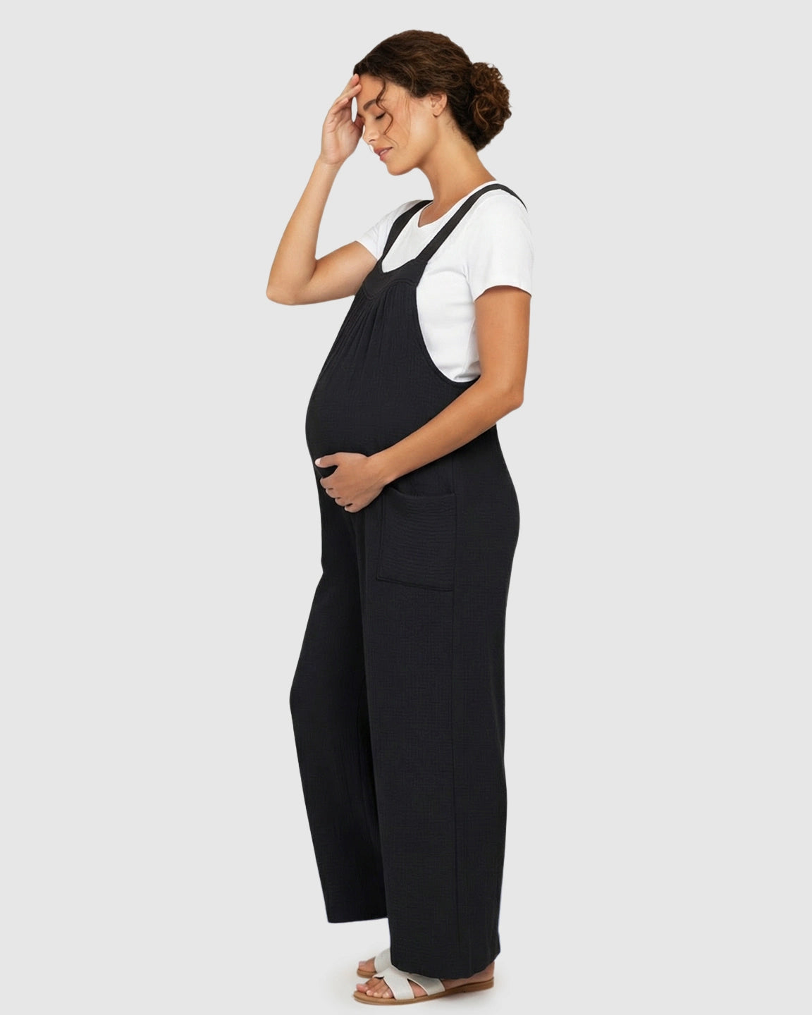 Tie-Back Wide-Leg Maternity Jumpsuit