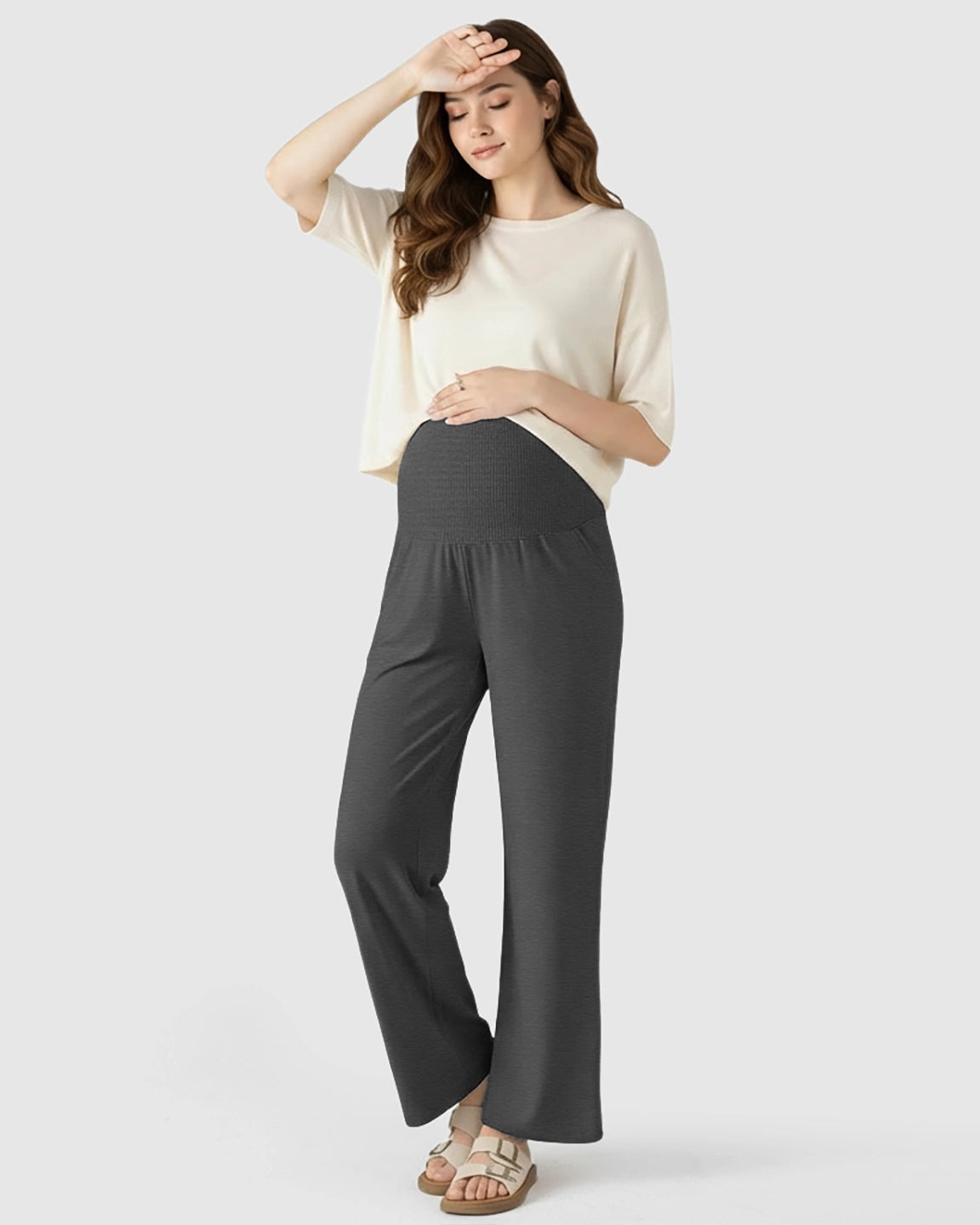 Over The Belly Wide-Leg Maternity Trouser