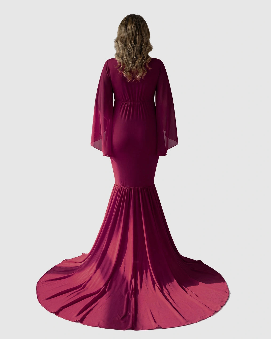 Trailing Hem Elegant Maternity Photoshoot Gown