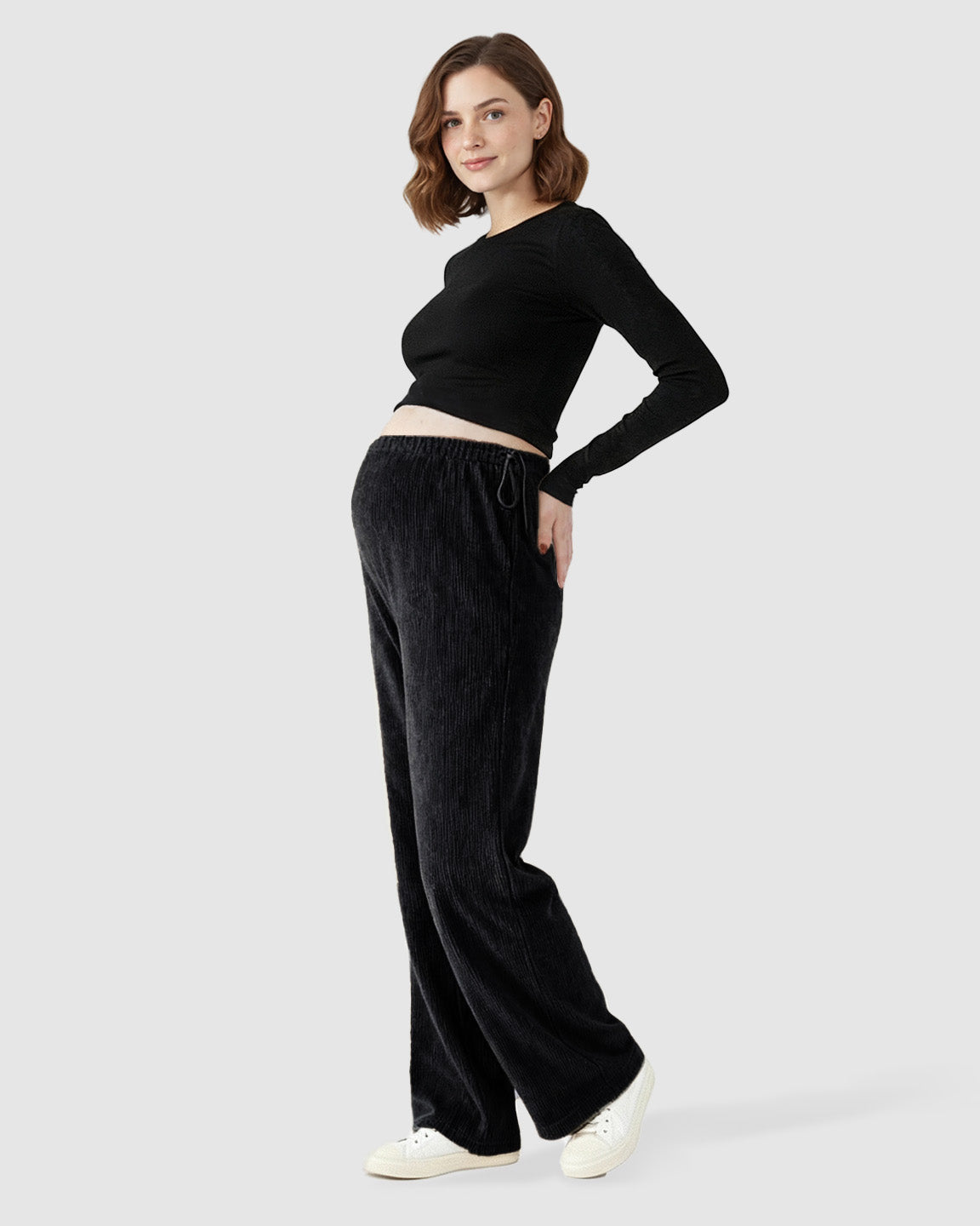 High-Waist Flowy Support Maternity Pants
