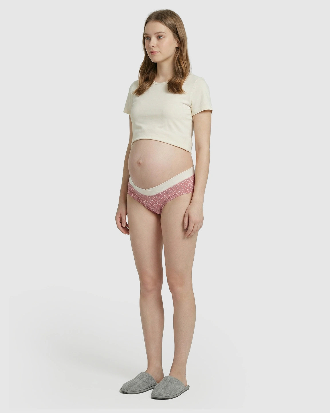 Low-Waist Leopard Print Maternity Underwear