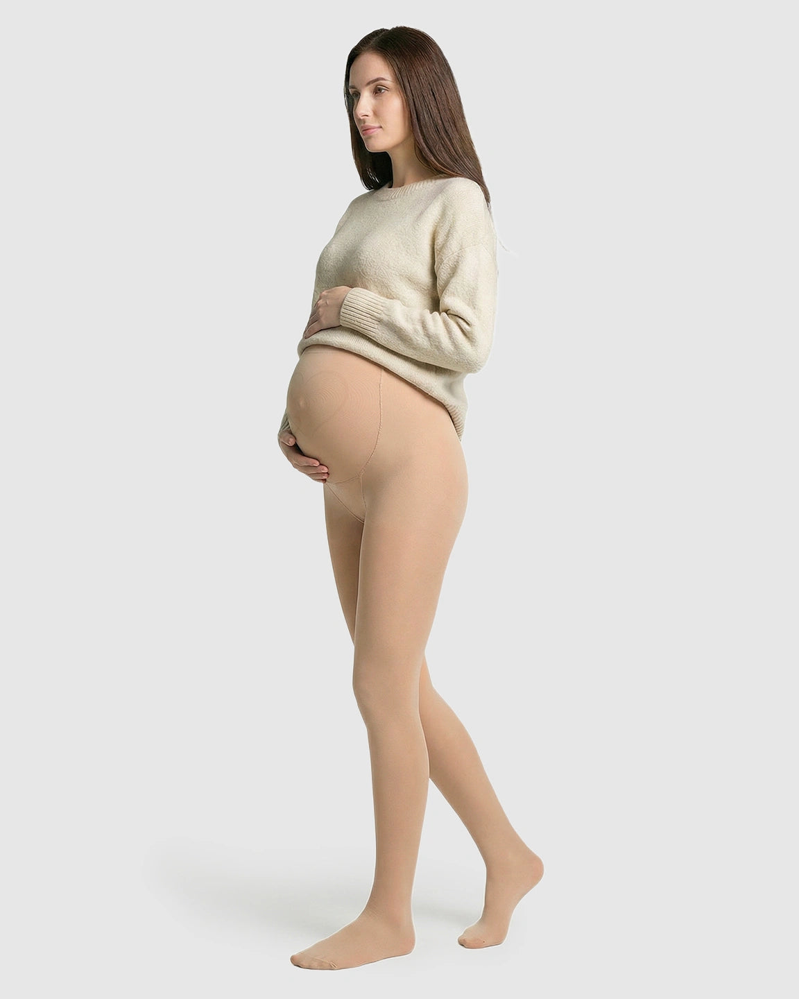 High-Waist Belly Support Footless Design Maternity Leggings