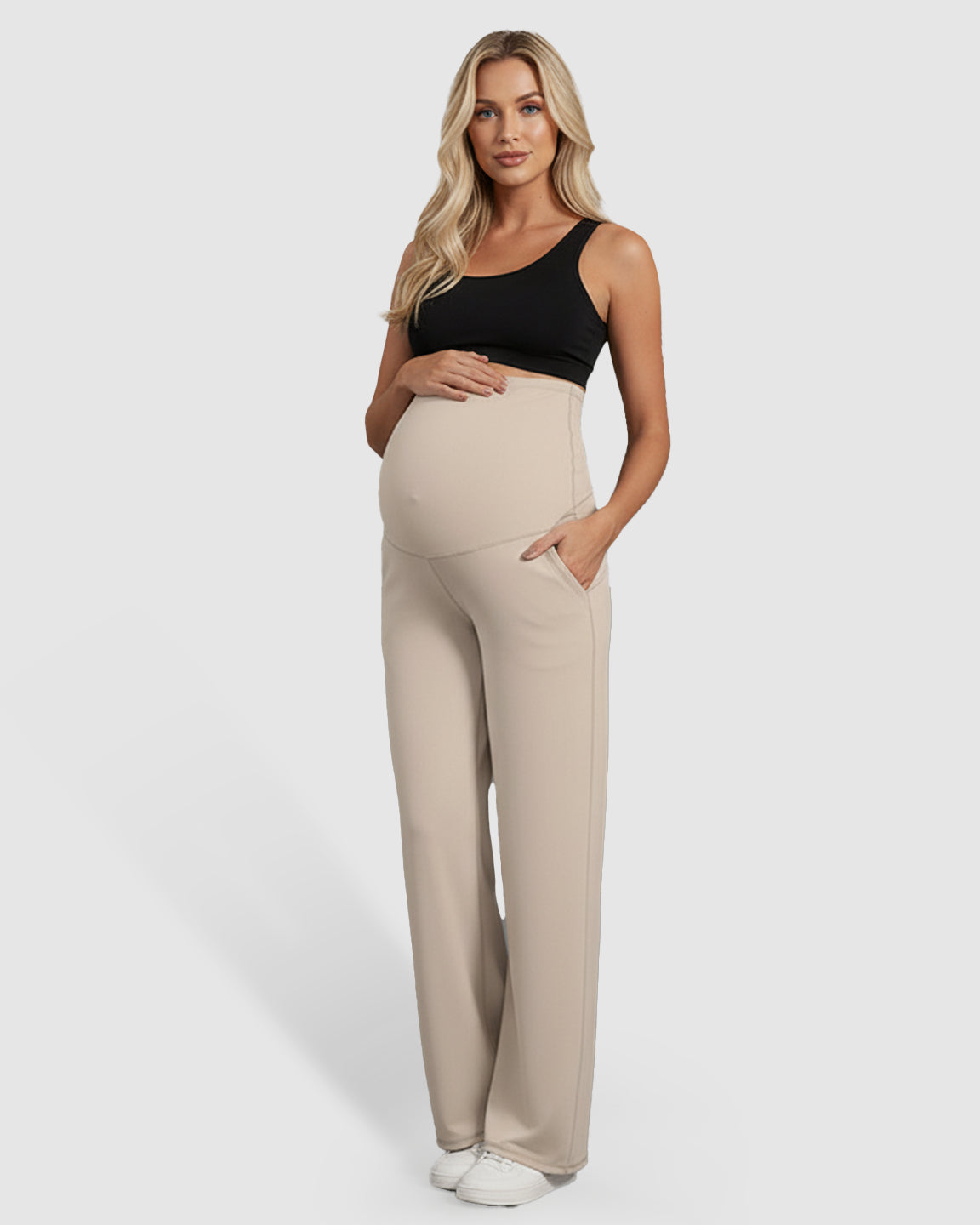 High-Waist Straight-Leg Maternity Pants