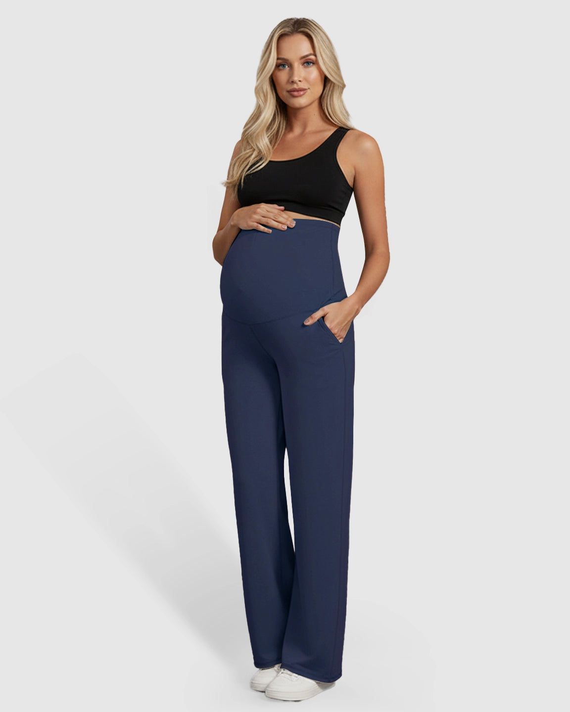 High-Waist Straight-Leg Maternity Pants