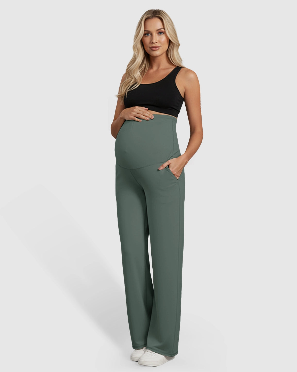 High-Waist Straight-Leg Maternity Pants