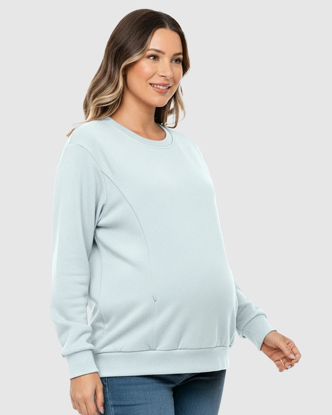 Waffle-Knit Cozy Fit Maternity Nursing Sweatshirt