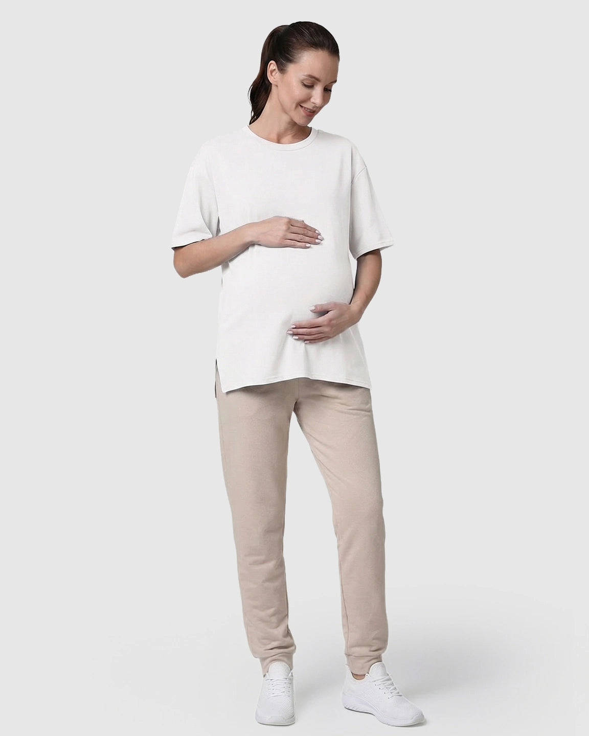 Zipper-Slits Casual Maternity Nursing T-Shirt